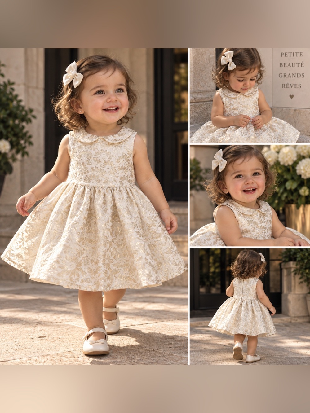 NWT Carter's Baby Girl  Shimmery Gold Holiday Dress 18 MTH